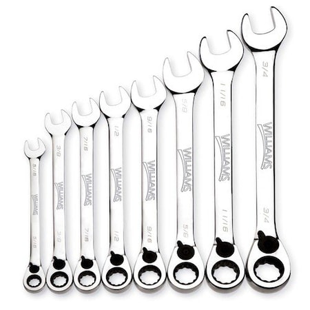 Williams Ratchet Combo Wrench Set 8-Pcs WS-1168RC